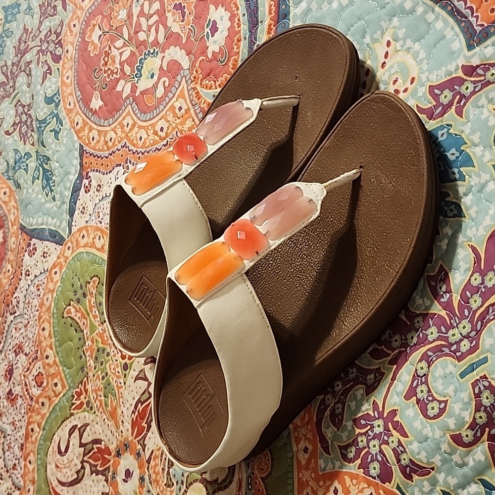 FitFlop Sandals Sweetie Toe Post Thong Wedge Sandals